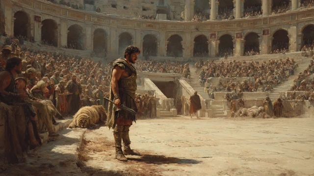 Commodus in the Colosseum Roman History Scene