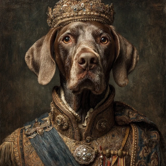 Dog King of Spain Portrait Vintage Art