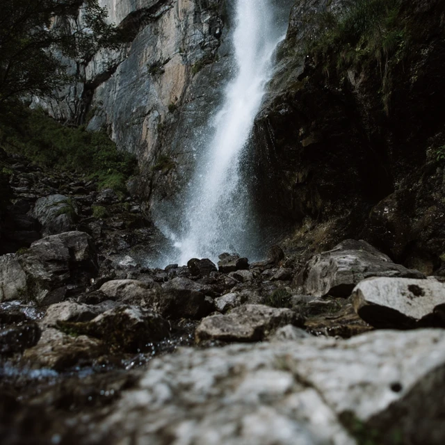 Beautiful Waterfall Close Up Nature Photography