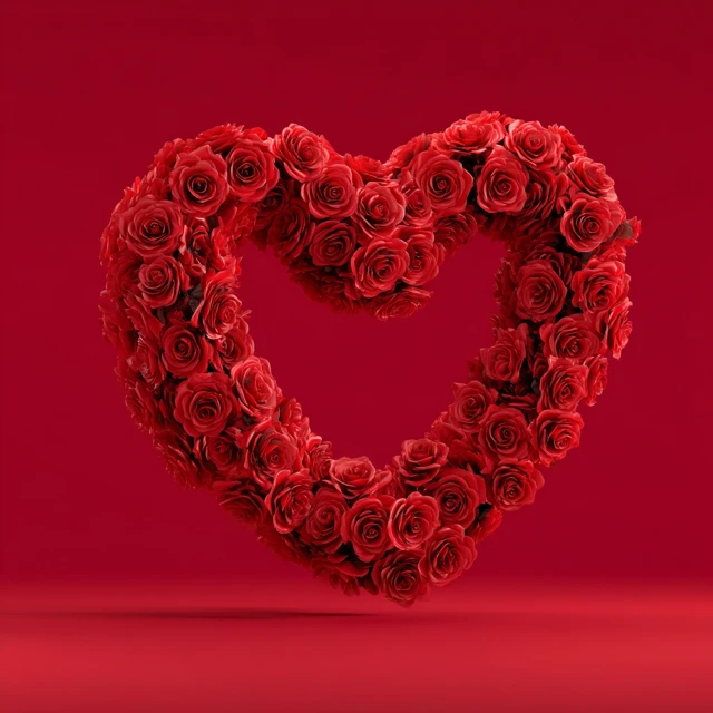 3D Rose Heart Valentines Day