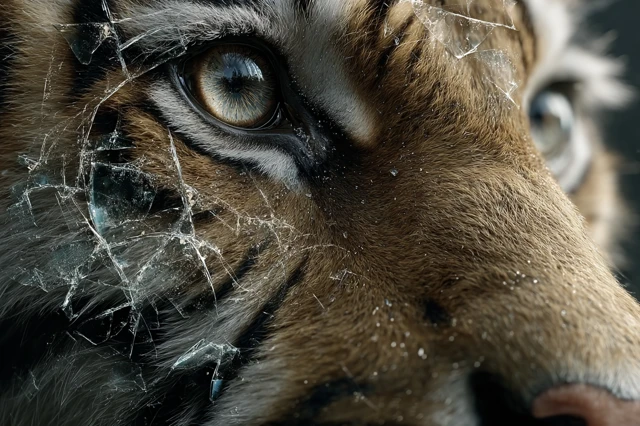 Tiger with Glass Claws Phone Wallpaper