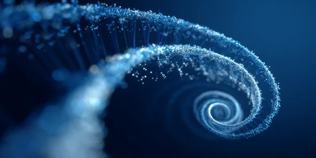 Abstract Spiral Particle Line 3D Rendering
