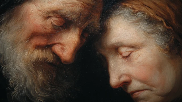 Jan Steen Oil Painting Elderly Couple Portrait