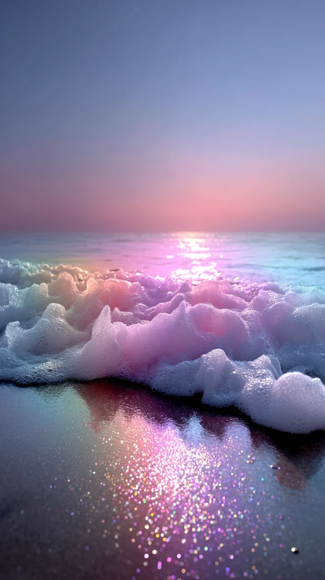 Bisexual Pride Waves Dreamy Pastel Beach