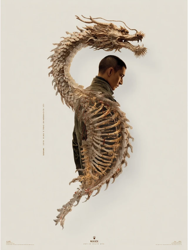 Chinese Dragon Anatomy Poster Realistic Art