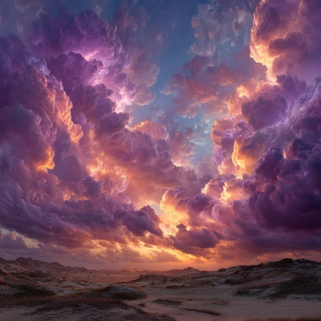 Purple Cloudscape HDRI Photo Stunning Sky