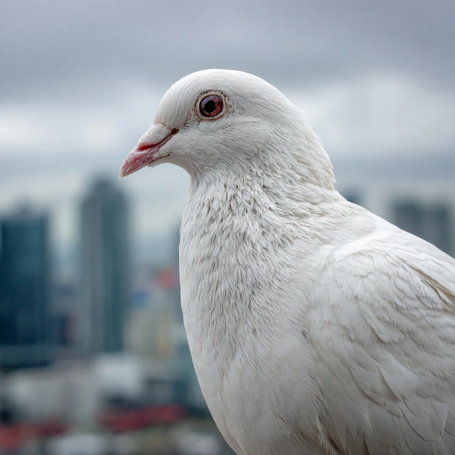 White Dove Portrait in the City