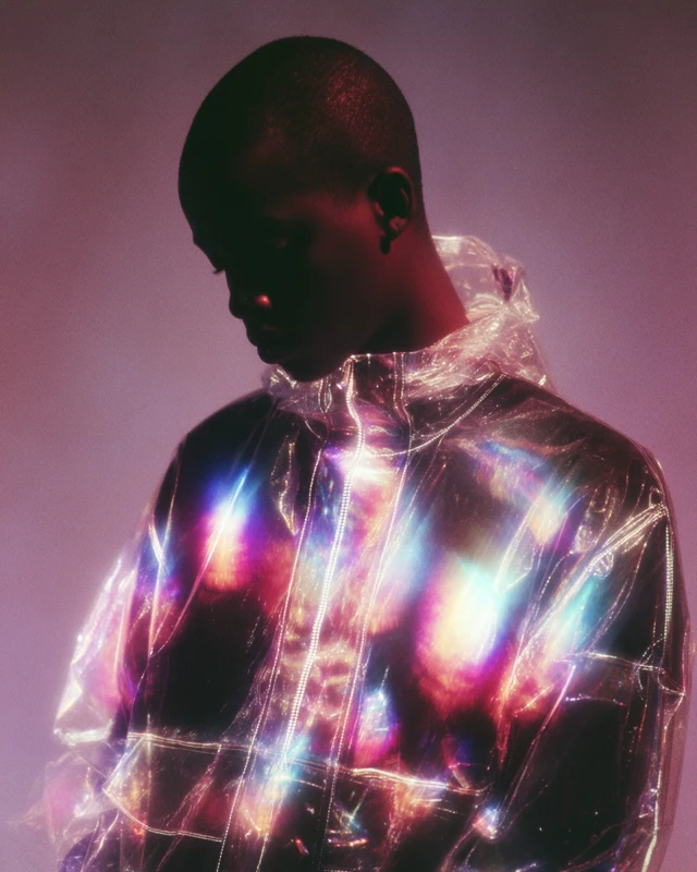 Futuristic Fashion Editorial Chrome Anorak Jacket