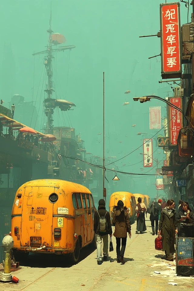 Cyberpunk City: Gritty Spring Day