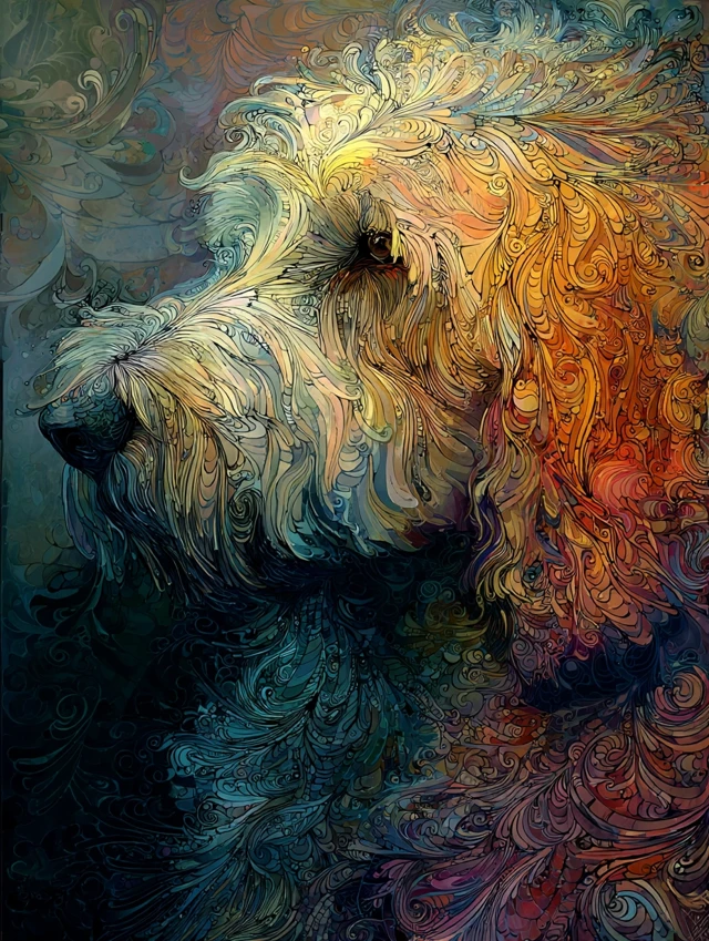 Golden Labradoodle Art Muted Tones