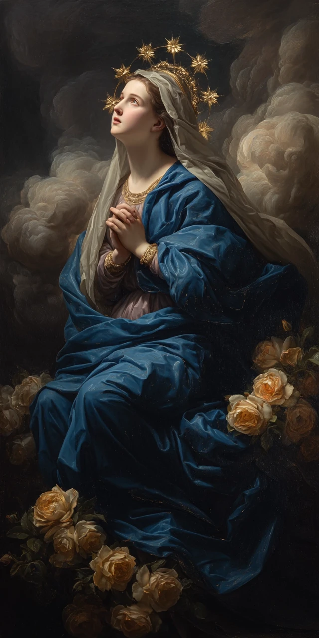 Virgin Mary Baroque Painting