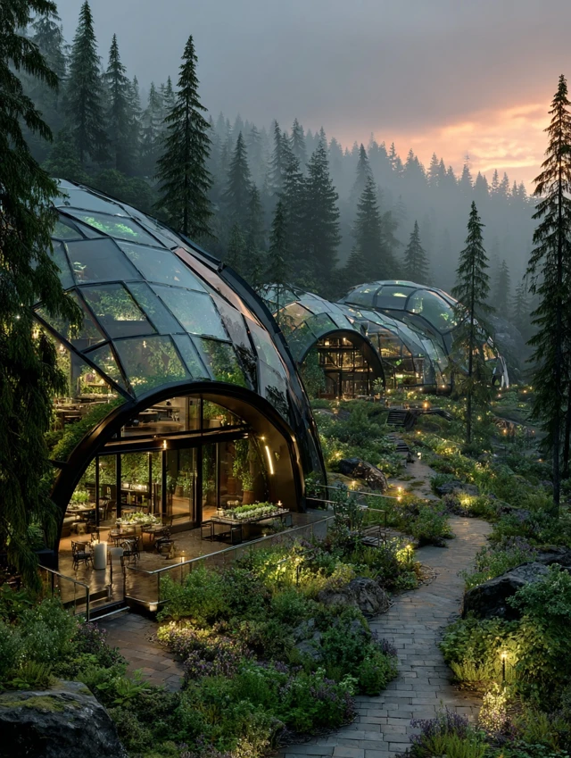 Healing Pods in a Forest AI Sensory Therapy