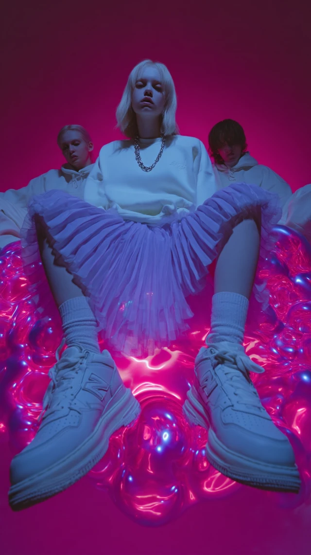 New Balance Fashion Ad Albino Model Sportswear