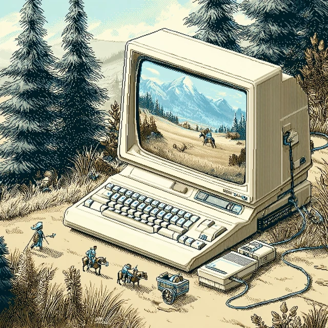 Pocket C64 Playing Oregon Trail Retro Gaming