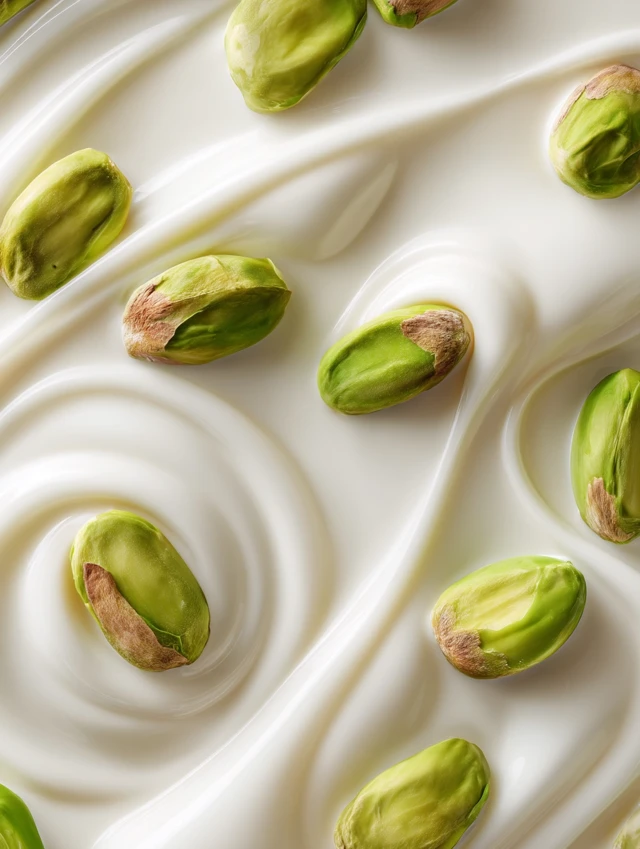 Pistachios in White Chocolate: A Delicious Close-Up
