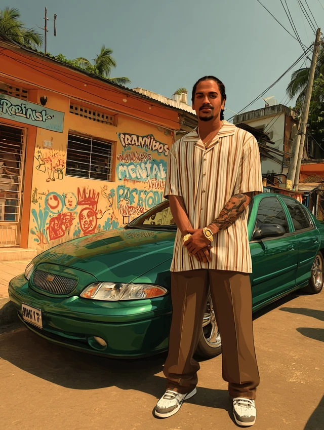 Dominican Rapper Street Art Album Cover