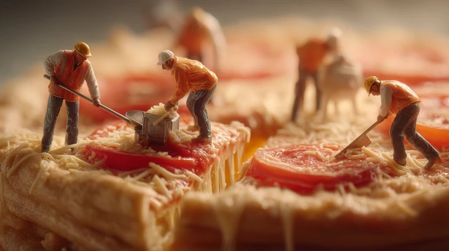 Miniature Pizza Makers Ultra Realistic Photography