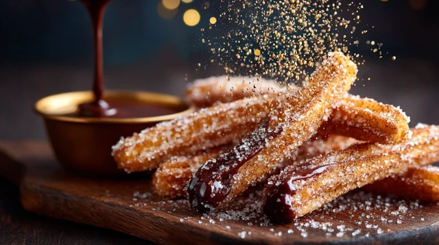 Delicious Mexican Churros with Chocolate Dip