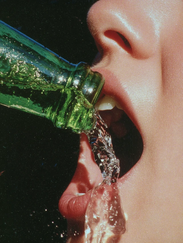 Woman Drinking Water From Bottle Close Up Stephen Shore