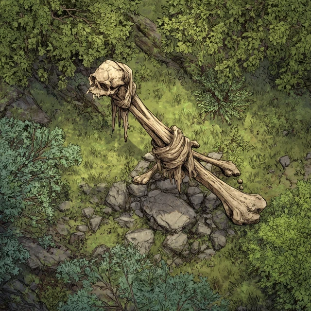 DND Necromancy Bone Charm Evil Artifact Forest