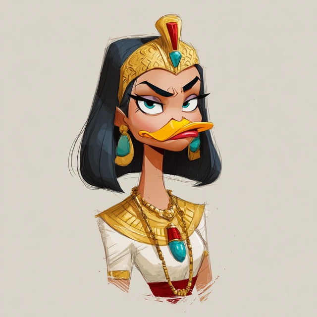Comic Cleopatra Ducktales Style Portrait