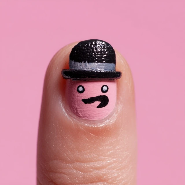 Finger with Bowler Hat and Silly Face