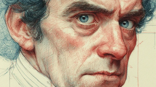 JeanPaul Sartre Portrait Colored Pencil Art