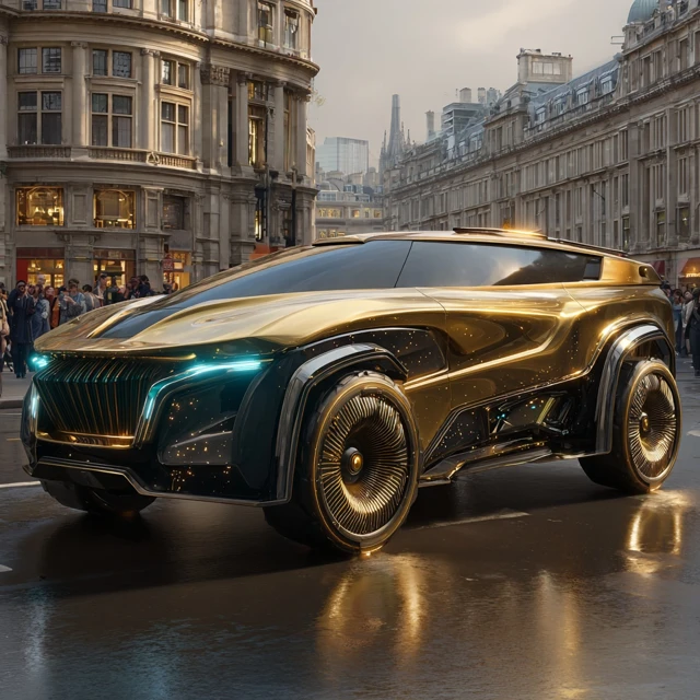 Futuristic Luxury SUV Concept in London SciFi Rendering
