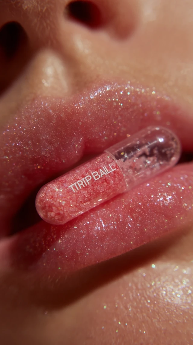 Glossy Lips and a Pill Product Photography