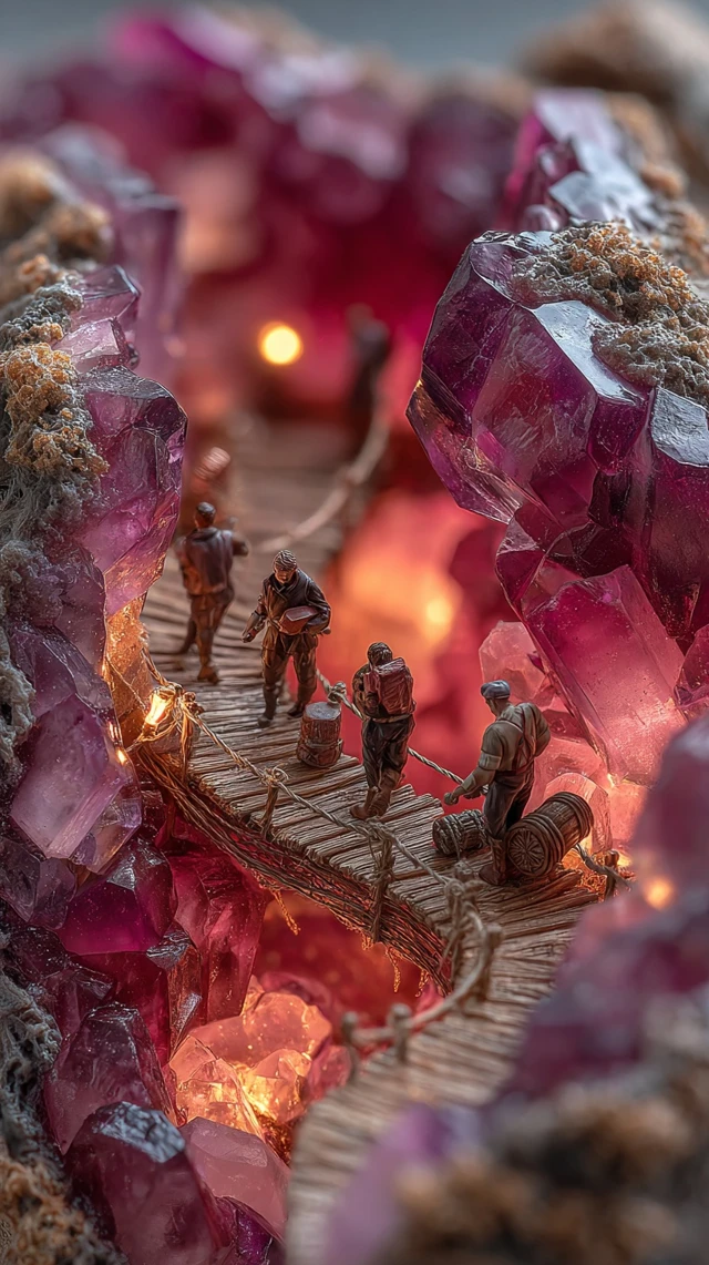 Fantasy Crystal Mine Diorama Miniature Scene