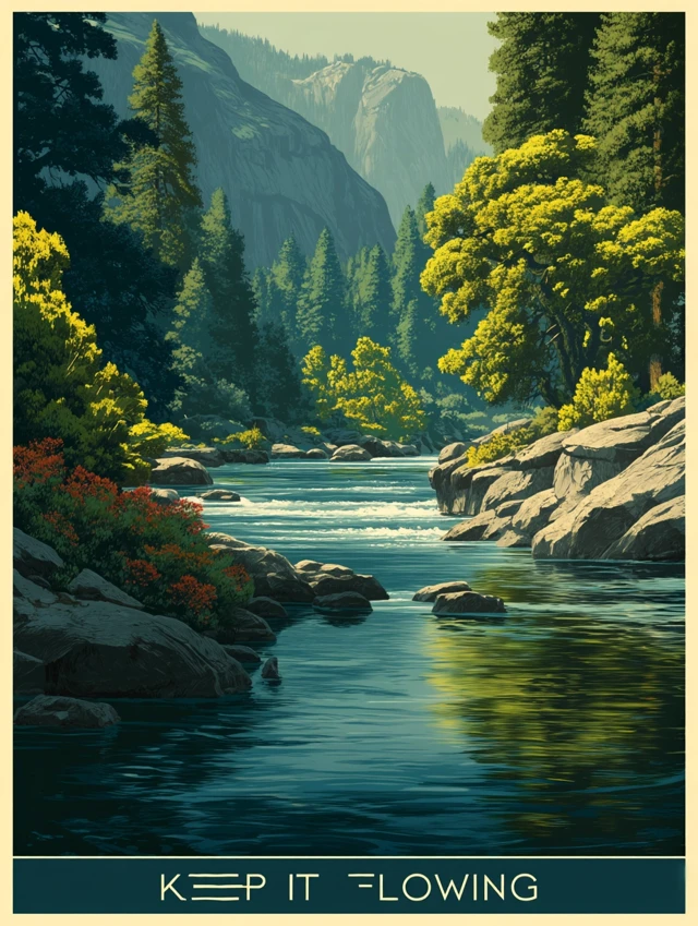 Peaceful River Landscape Keep It Flowing