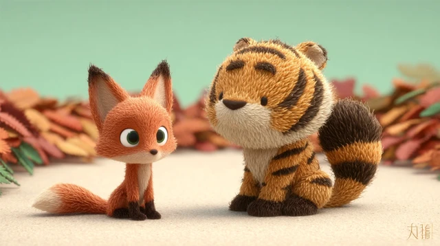 Cute Fox Cartoon 3D Illustration