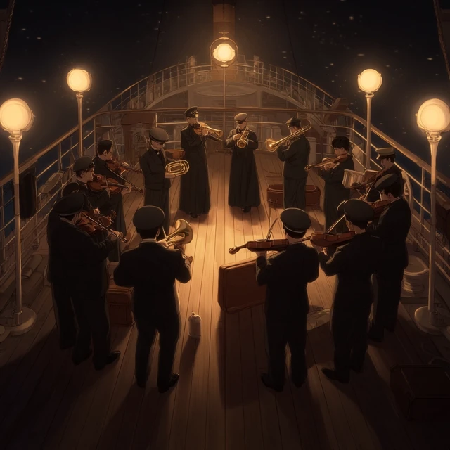 Titanic Orchestra Playing at Night