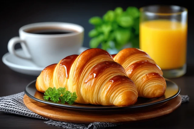 Fresh Croissant Breakfast Coffee Juice
