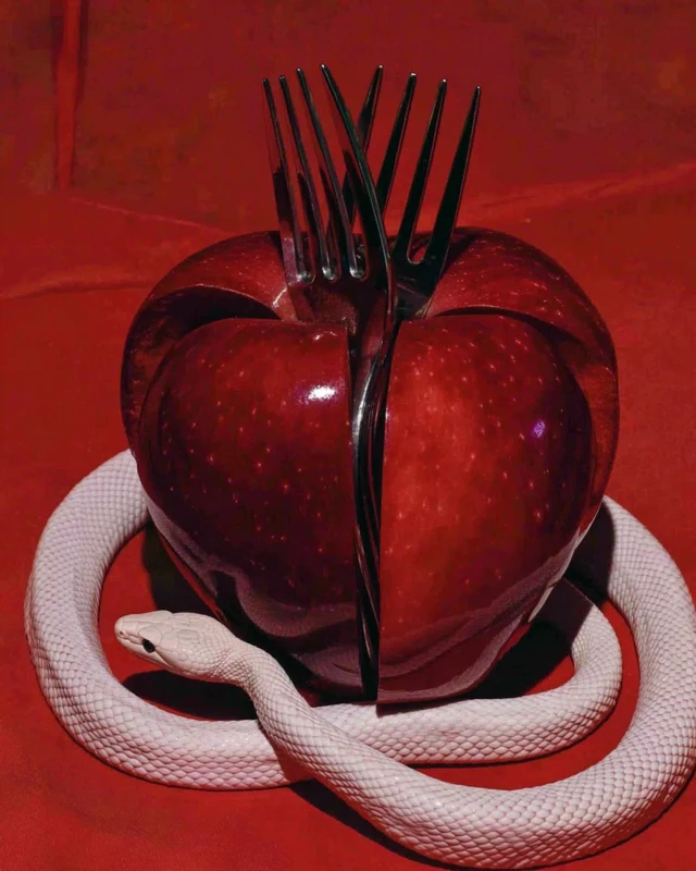 Forbidden Fruit Snake and Apple Photography