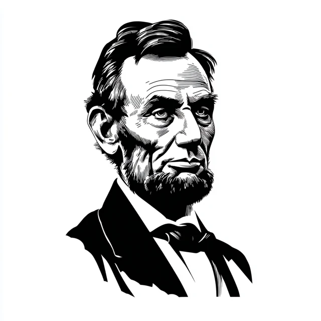 Abraham Lincoln Simple Vector Portrait Logo