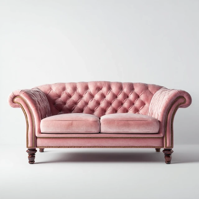 Pink Luxury Couch on White Background