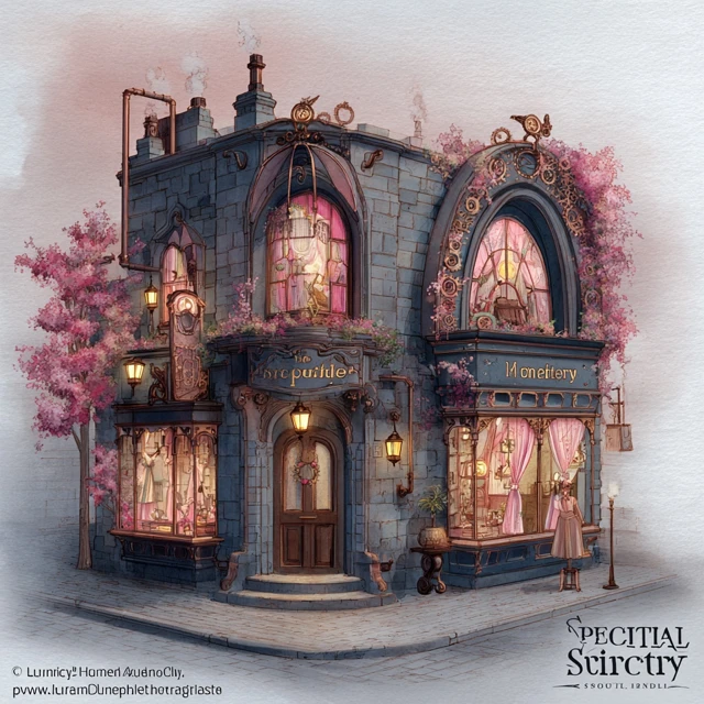 Steampunk Spectral Stitchery Watercolor Illustration