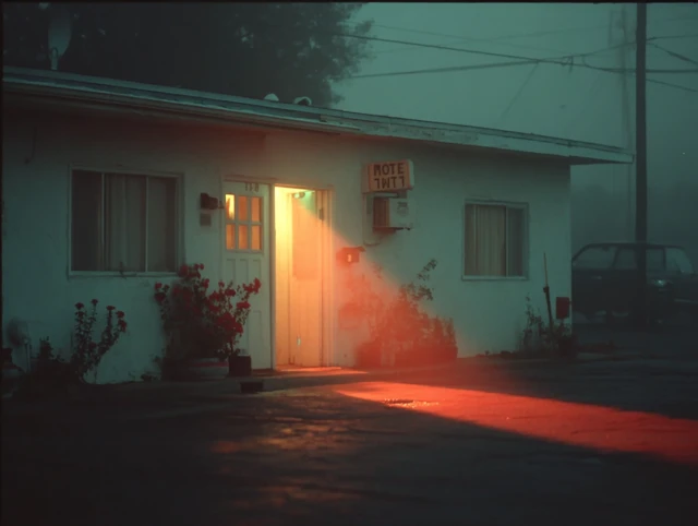 Vintage Motel Snapshot Atmospheric Scene
