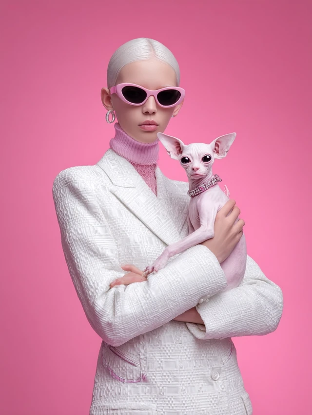 Balenciaga Campaign Model and Gizmo High Fashion