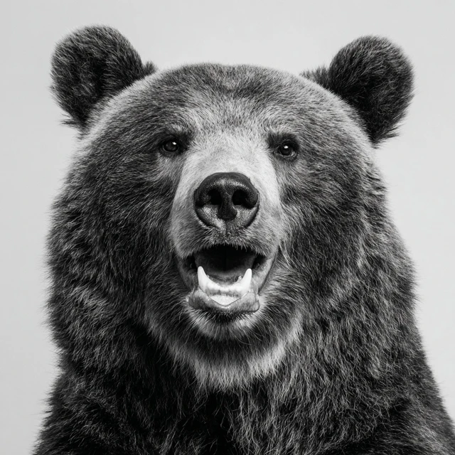 Happy Brown Bear with Dog Features