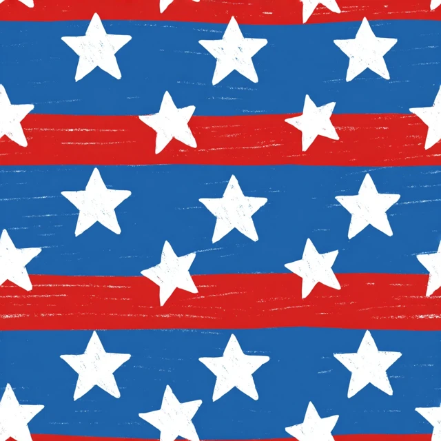 American Flag Seamless Pattern Stars and Stripes