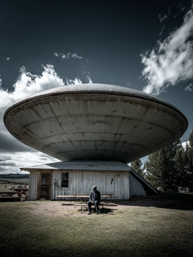 Epic Alien and Spaceship Photo