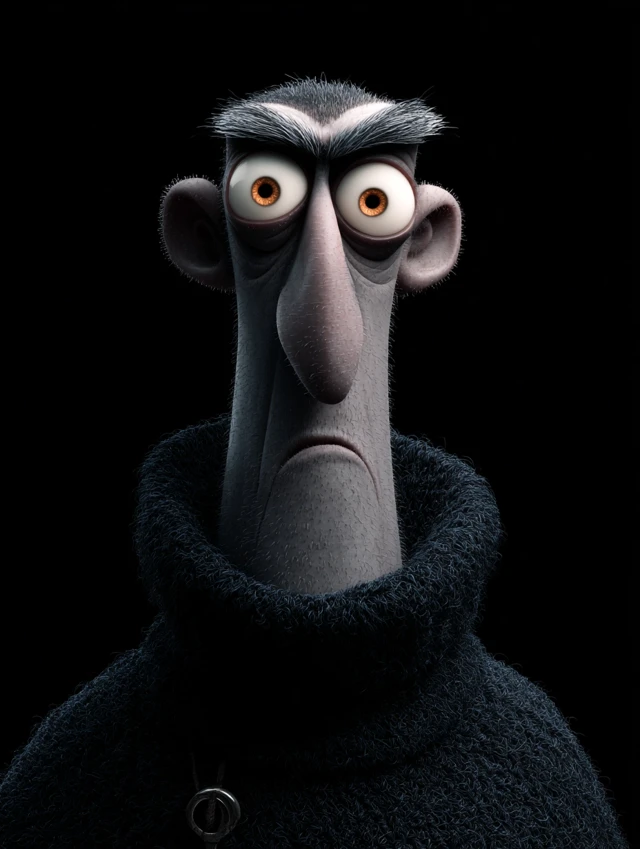 Exaggerated Pixar Character 3D Render