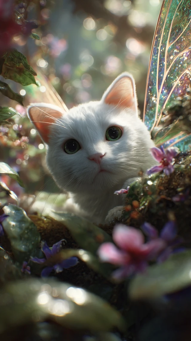 Fairy Cat in Enchanted Garden Magical Photography