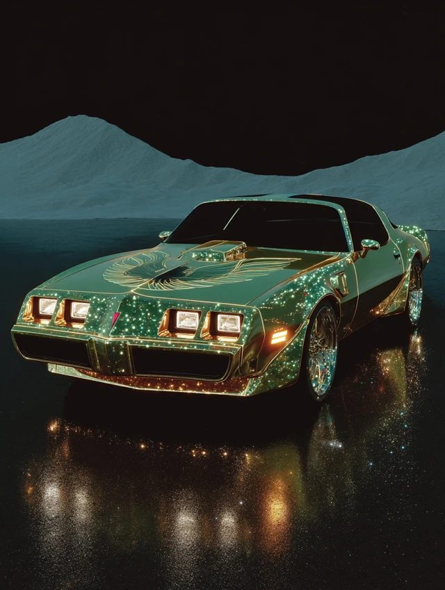 Golden Muscle Car Photographic Artwork