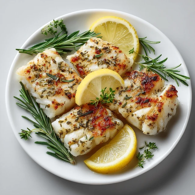 Pan Fried Codfish with Lemon and Rosemary