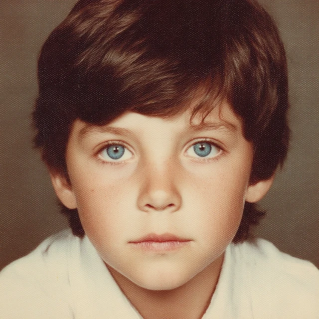 Vintage Photo: 5-Year-Old Boy from the 1980s