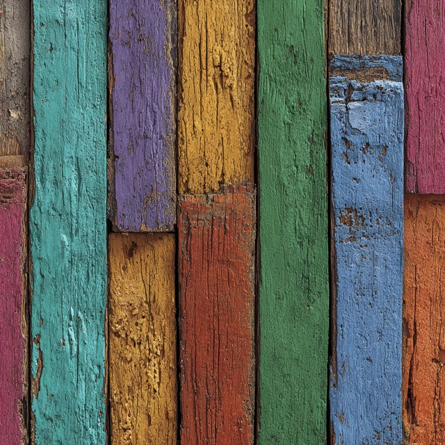 Distressed Wood Planks Multicolored Texture