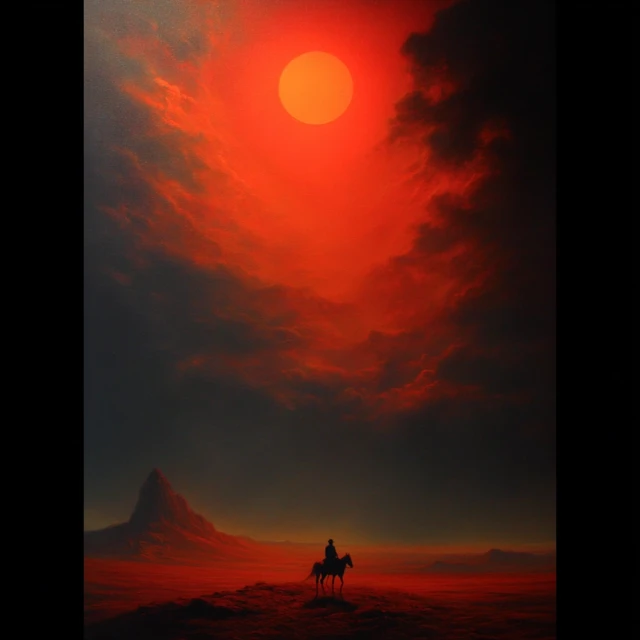 Western Movie Poster: Cowboy Sunset in the Arizona Desert